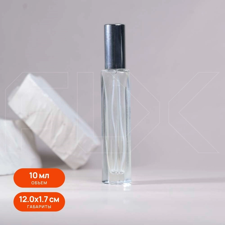 Атомайзер, квадрат, 10мл серебристый 0_S065-10 SILVER