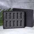 Коробочка с черной вкладкой для 10-ти фиолок на 1 мл, черный 0_K015-135x110x30 (F001)-BLACK