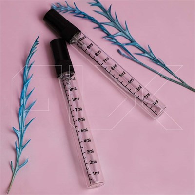 Атомайзер со шкалой 10мл, спрей, прозр.стекло, черная металлическая крышка (кратно 5) SH002-10:AA - фото 16094