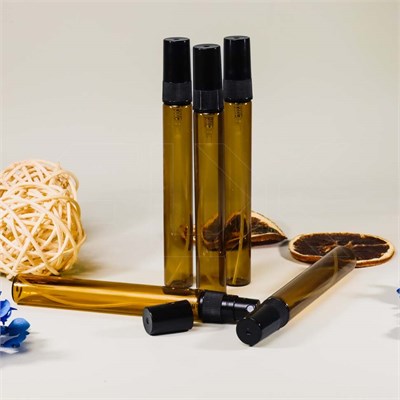 Атомайзер-карандаш 10мл, коричн.стекло, черная пластиковая крышка 0_S006-10 - фото 17997