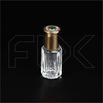 Флакон-роллер 6мл, стеклянный со стеклянным роликом, зеленый камень 0_M170-6 GREEN - фото 18027