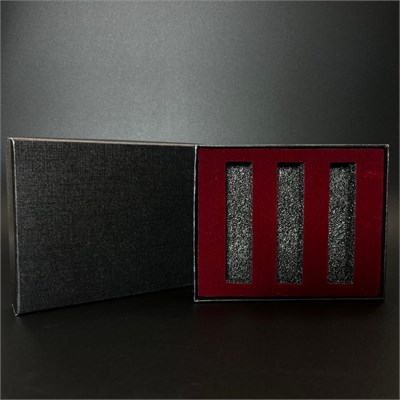 зак_Коробочка с красной бархатной вкладкой для помадок 5 мл, черный 0_K015-135x110x30 (P001-5) RED - фото 18118