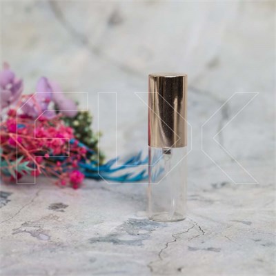 Атомайзер-карандаш 5мл, прозрачное стекло, крышка металл, золотой цвет 0_S009-5 GOLD - фото 18300