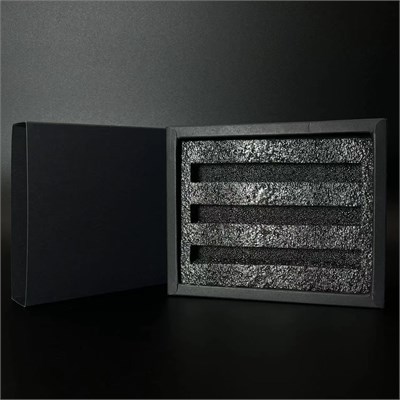 зак_Парфюм-бокс с черной вкладкой для флаконов-карандашей 10 мл, черный 0_K021-25x124x148 (S001-10) BLACK - фото 18322