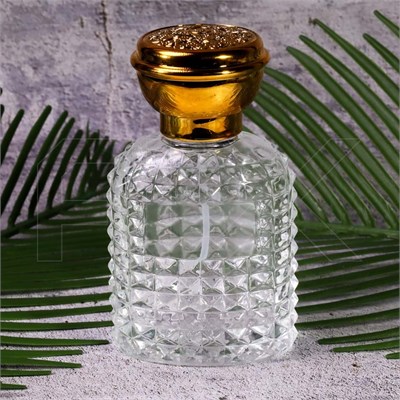 Атомайзер, 50мл, узорное стекло, золотая крышка/пластик 0_S272-50 GOLD - фото 18354