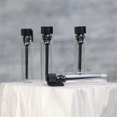 Фиолка, 1мл, прозрачное стекло, черная крышка (кратно 5000) 0_F001-1-BOX - фото 18531