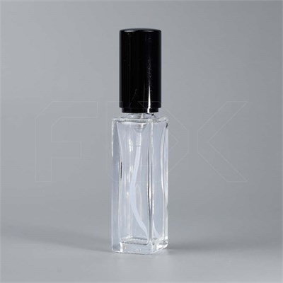 Атомайзер, прозрачное толстое стекло, черная крышка, 8,5мл 0_S068-8.5 BLACK