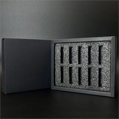 зак_Парфюм-бокс с черной вкладкой для 10-ти фиолок на 1 мл, черный 0_K021-25x124x148 (F001) BLACK - фото 18610