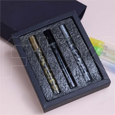 Парфюм-бокс с черной вкладкой для флаконов-карандашей 10 мл, черный 0_K020-30x123x148 (S001-10) BLACK - фото 18759