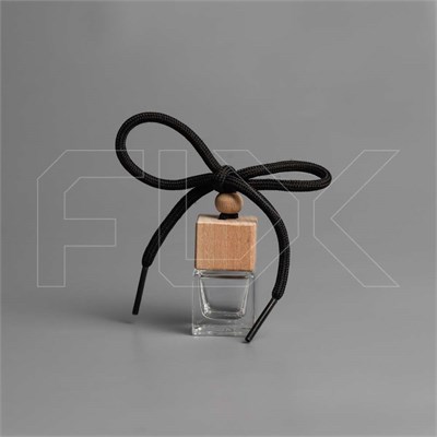 Автофлакон, 6 мл, квадрат, черный шнурок (кратно 20) 0_AF011-6 BLACK - фото 18984