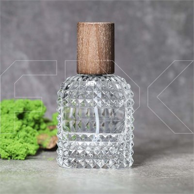 Атомайзер, 28мл, узорное стекло, темная крышка/дерево 0_S281-28 DARK - фото 19061