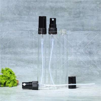 Атомайзер-карандаш 10мл, прозрачное стекло, крышка с помпой (кратно 720) 0_S001-10 BLACK - фото 19073