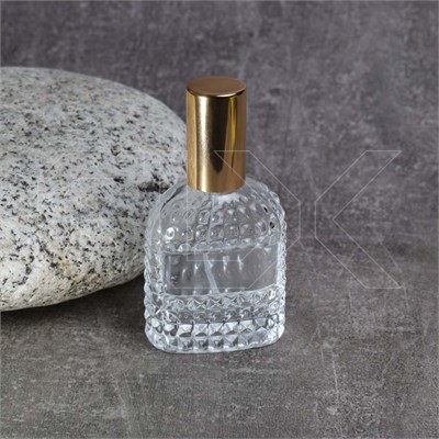 Атомайзер, 28мл, узорное стекло, золотая крышка/металл 0_S287-28 GOLD - фото 19124