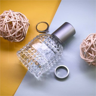 Атомайзер, 28мл, узорное стекло, серая крышка/металл 0_S297-28 GRAY - фото 19266