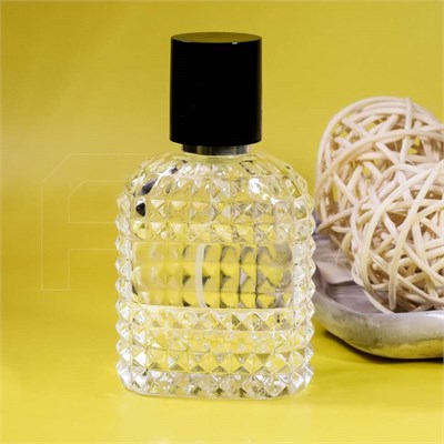 Атомайзер, 28мл, узорное стекло, черная крышка/пластик 0_S304-28 BLACK - фото 19317