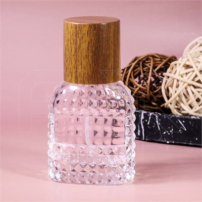 Атомайзер, 28мл, узорное стекло, светлая крышка/имитация дерева 0_S286-28 LIGHT - фото 19382