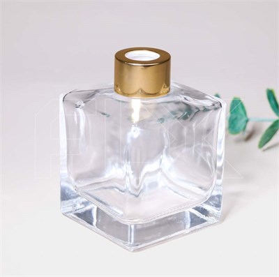 Флакон для аромадиффузора, 170мл, квадрат (золотистый) 0_D002-170-GOLD