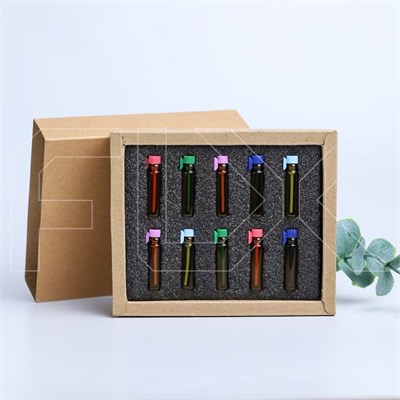 Парфюм-бокс с черной вкладкой для 10-ти фиолок на 1 мл, песочный 0_K031-30x125x148 (F001) SAND - фото 21125