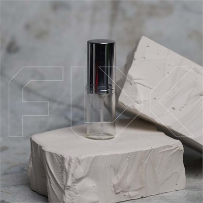 Атомайзер-карандаш 5мл, прозрачное стекло, металлическая крышка с насечками, серебристый цвет 0_S069-5 SILVER - фото 21392