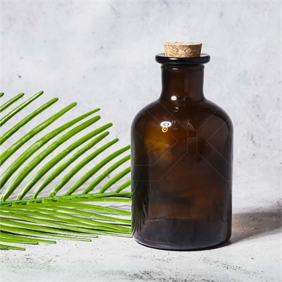 Флакон для парфюм- и аромамасел, 115 мл, с корковой пробкой, темное стекло 0_D026-115 - фото 27632