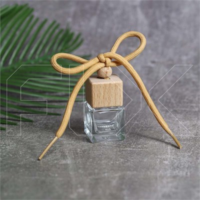 Автофлакон, 6 мл, квадрат, бежевый шнурок (кратно 20) 0_AF011-6 BEIGE