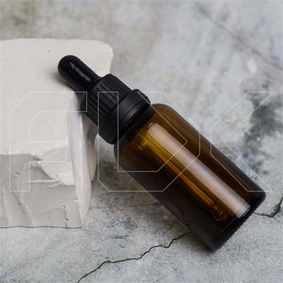 Новинка Флакон-капельница, 30мл, темное стекло, на резьбе PP002-30:FZ