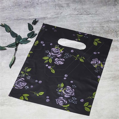 Пакет "Цветы на черном фоне" 15х20 (кратно 100) PR167-15x20:PP - фото 7387