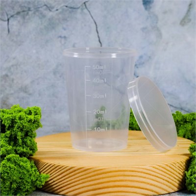 Мерный стакан с крышкой, 50мл E204-50:AH - фото 7544