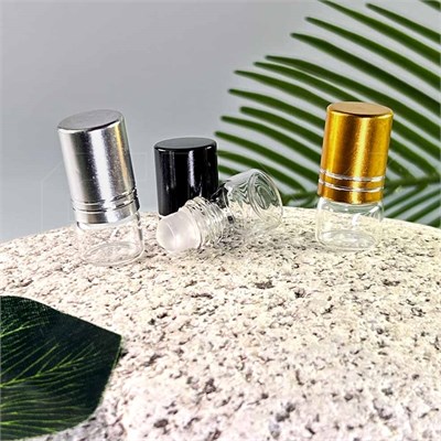 Флакон-роллер 1мл, прозрачное стекло со стеклянным роликом (кратно 5) M101-1:AO - фото 7991