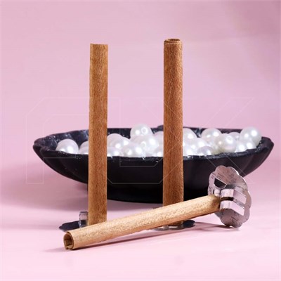 Деревянный фитиль для свечей, круглый, с держателем, 7x70 мм (кратно 20) DF002-7x70:GE - фото 8229