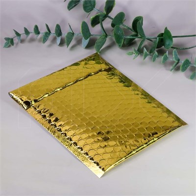 Металлизированные конверты с пузырчатой пленкой, 14х17 см, золотистые (кратно 50) KV303-14x17:BN - фото 9026