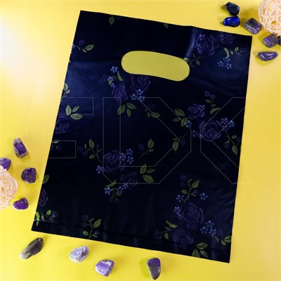 Пакет "Листья на черном фоне" 20х25 (кратно 100) PR608-20x25:BI