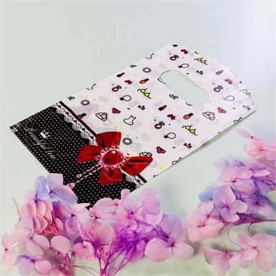 Пакет "Бантик на черно-белом фоне" 9х15 (кратно 50) PR110-9X15:BI - фото 9370