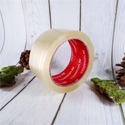 Липкая лента (скотч) NOVAROLL 203, цвет прозрачный, 48мм х 66м, 40 мкм LL001 - фото 9568