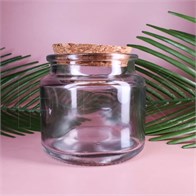 Баночка для свечей, прозрачное стекло, пробковая крышка, 85 мл 0_Z015-85