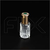 Флакон-роллер 6мл, стеклянный со стеклянным роликом, зеленый камень 0_M170-6 GREEN