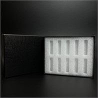 зак_Коробочка с белой вкладкой для 10-ти фиолок на 1 мл, черный 0_K015-135x110x30 (F001) WHITE