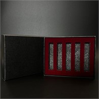 зак_Коробочка с красной бархатной вкладкой для флаконов-карандашей 5 мл, черный 0_K015-135x110x30 (S001-5) RED