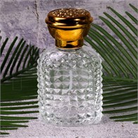 Атомайзер, 50мл, узорное стекло, золотая крышка/пластик 0_S272-50 GOLD