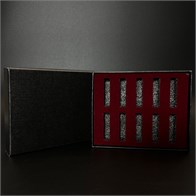 зак_Коробочка с красной бархатной вкладкой для 10-ти фиолок на 1 мл, черный 0_K015-135x110x30 (F001) RED