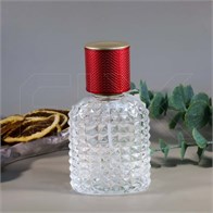 Атомайзер, 50мл, узорное стекло, красная крышка/пластик 0_S377-50 RED