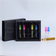 Акция_Парфюм-бокс с черной бархатной вкладкой для флаконов-карандашей 5 мл, черный 0_K021-30x123x148 (S001-5) BLACK