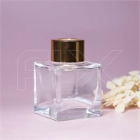 Флакон для аромадиффузора, 45мл, квадрат (золотистый) 0_D002-45-GOLD