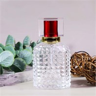 Атомайзер, 50мл, узорное стекло, красная крышка/пластик 0_S378-50 RED