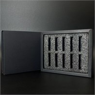 зак_Парфюм-бокс с черной вкладкой для 10-ти фиолок на 1 мл, черный 0_K021-25x124x148 (F001) BLACK