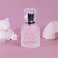 Атомайзер, 28мл, узорное стекло, серебристая крышка/акрил 0_S284-28 SILVER