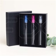 Коробочка с черной бархатной вкладкой для флаконов-карандашей 10 мл, черный 0_K015-135x110x30 (S001-10) BLACK VELVET