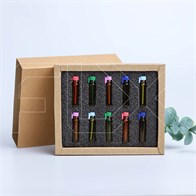 Парфюм-бокс с черной вкладкой для 10-ти фиолок на 1 мл, песочный 0_K018-30x126x148 (F001) SAND