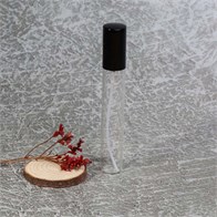 Атомайзер-карандаш 15мл, прозрачное стекло, крышка металл, черный цвет 0_S009-15 BLACK