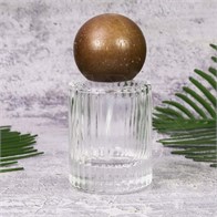 Атомайзер, 30мл, ребристый цилиндр, темная круглая крышка/дерево 0_S229-30 DARK